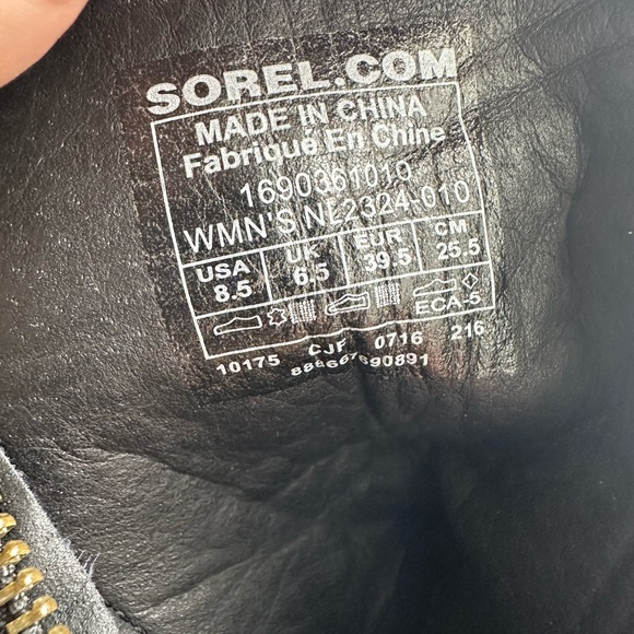 Sorel Major Carly Zip Lace Boot Womens size 8.5 black & Grey - Picture 8 of 11